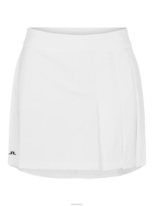 Women J.Lindeberg White Thea Golf Skirt Clothing 8R622753