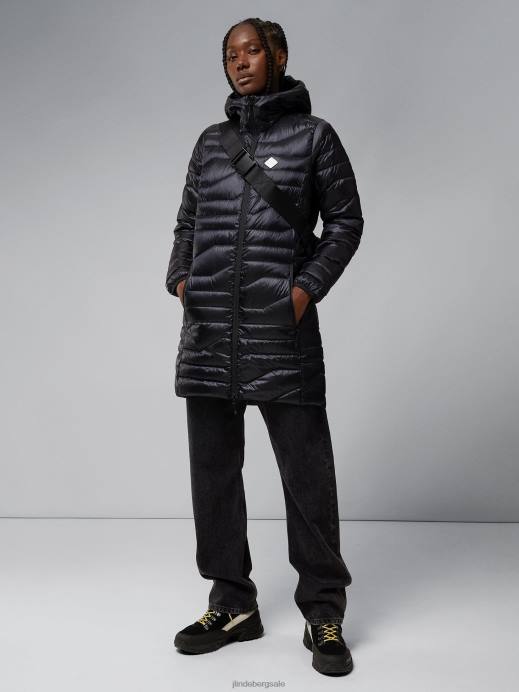 Women J.Lindeberg Black Cliff Light Down Parka Clothing 8R622853