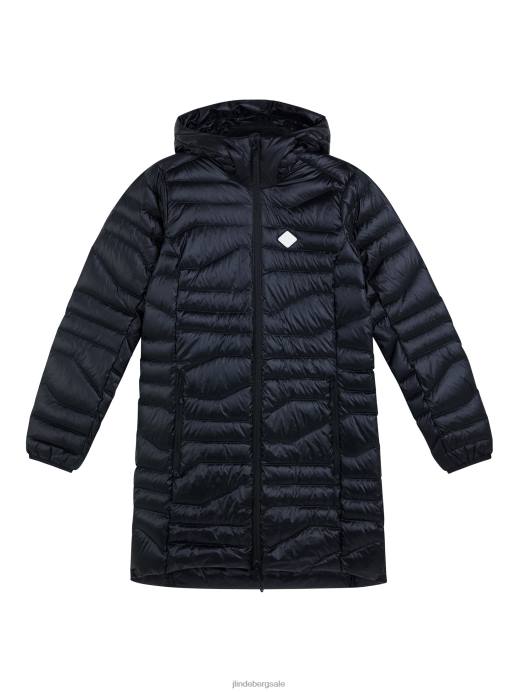 Women J.Lindeberg Black Cliff Light Down Parka Clothing 8R622853