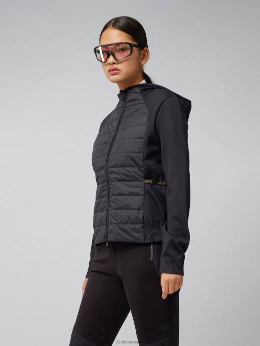 Women J.Lindeberg Black Keisha Hybrid Hooded Jacket Clothing 8R622858