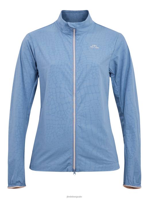 Women J.Lindeberg Captains Blue Croco Akira Golf Jacket Clothing 8R622874