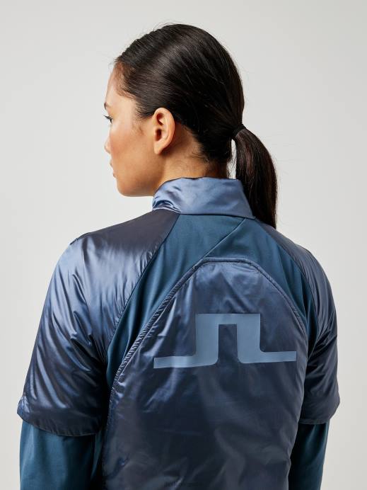 Women J.Lindeberg Captains Blue Rory Golf Jacket Clothing 8R622875