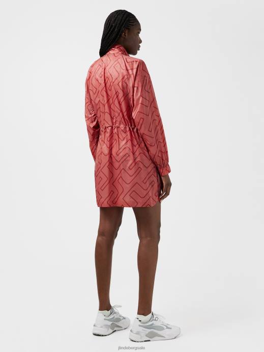 Women J.Lindeberg Faded Rose Bridge Monogram Eloise Golf Jacket Clothing 8R622866