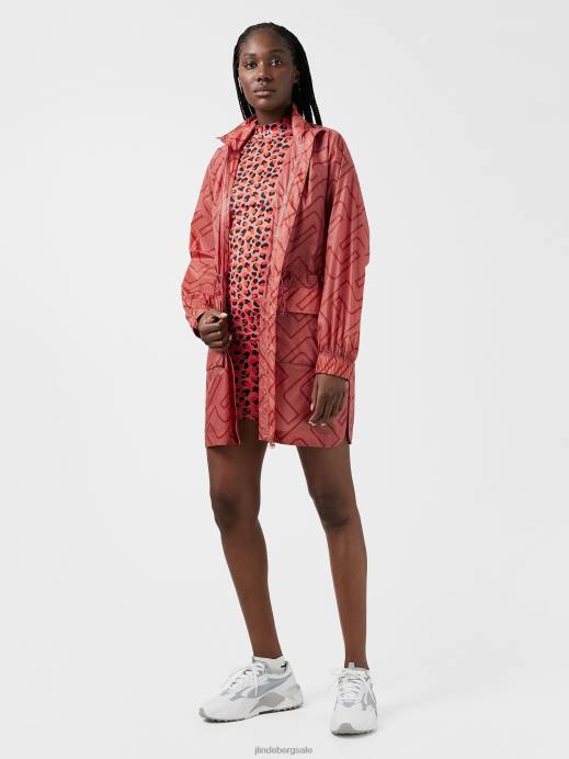 Women J.Lindeberg Faded Rose Bridge Monogram Eloise Golf Jacket Clothing 8R622866