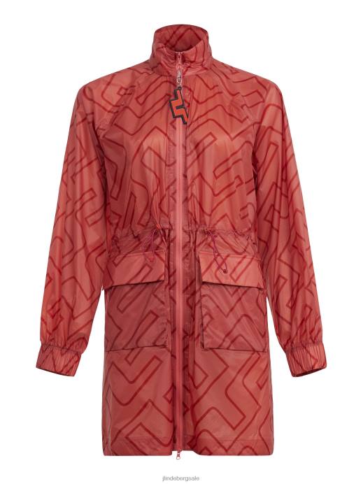 Women J.Lindeberg Faded Rose Bridge Monogram Eloise Golf Jacket Clothing 8R622866