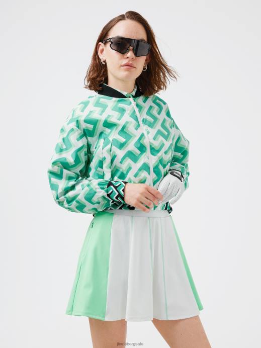 Women J.Lindeberg Green 3D Bridge Monogram Audrey Golf Jacket Clothing 8R622859