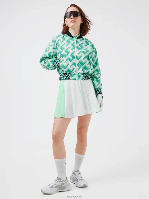 Women J.Lindeberg Green 3D Bridge Monogram Audrey Golf Jacket Clothing 8R622859
