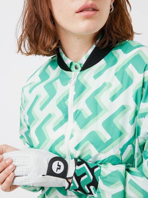 Women J.Lindeberg Green 3D Bridge Monogram Audrey Golf Jacket Clothing 8R622859