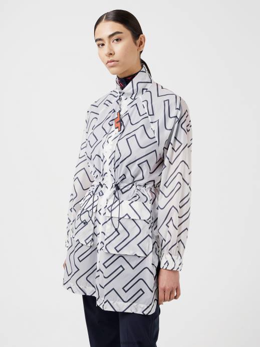 Women J.Lindeberg Navy Bridge Monogram Eloise Golf Jacket Clothing 8R622867