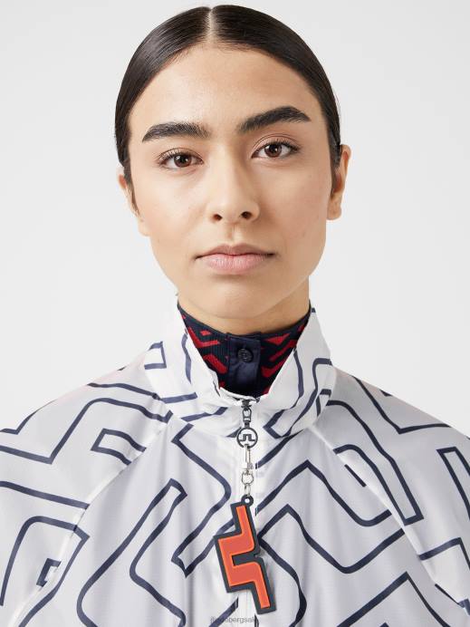 Women J.Lindeberg Navy Bridge Monogram Eloise Golf Jacket Clothing 8R622867