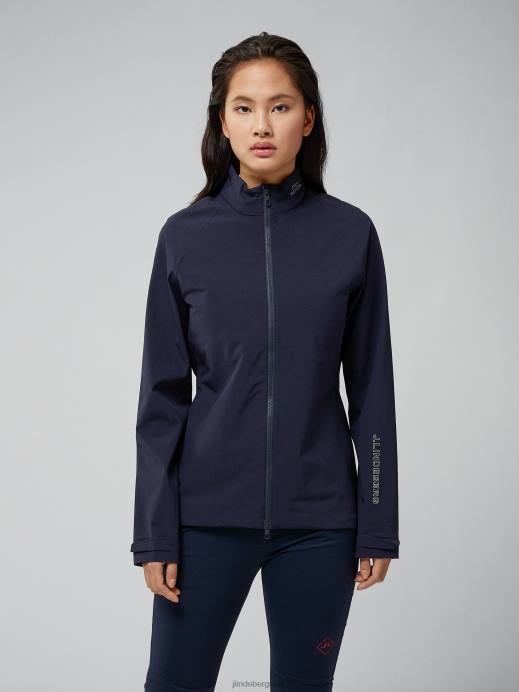 Women J.Lindeberg Navy Everly Rain Jacket Clothing 8R622842