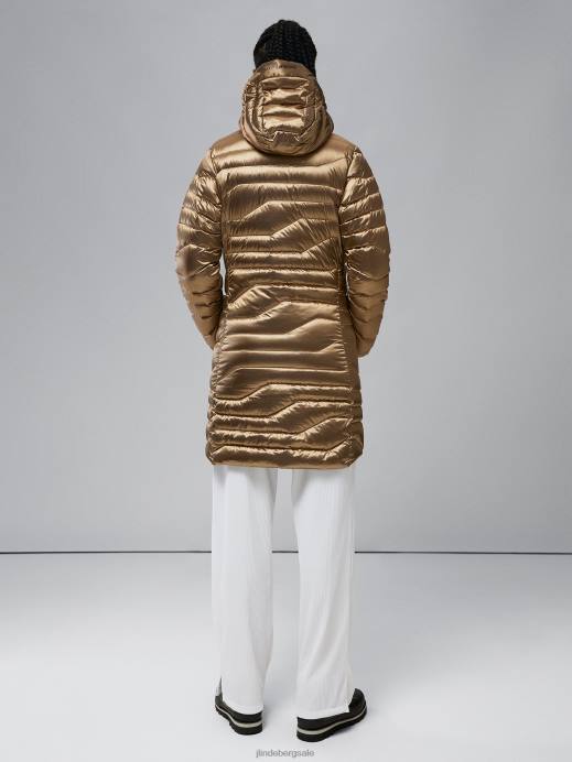 Women J.Lindeberg Tiger Brown Cliff Light Down Parka Clothing 8R622852