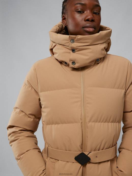 Women J.Lindeberg Tiger Brown Orion Down Parka Clothing 8R622848