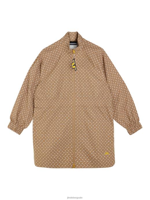 Women J.Lindeberg Tiger Monogram check Anastasia Long Jacket Clothing 8R622846