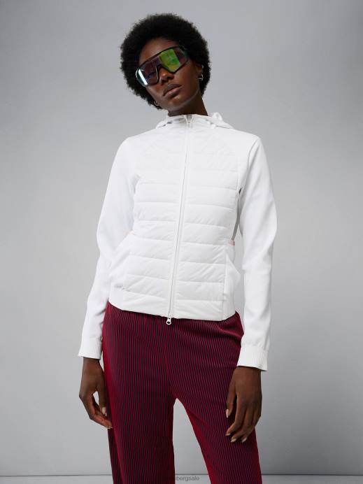 Women J.Lindeberg White Keisha Hybrid Hooded Jacket Clothing 8R622857