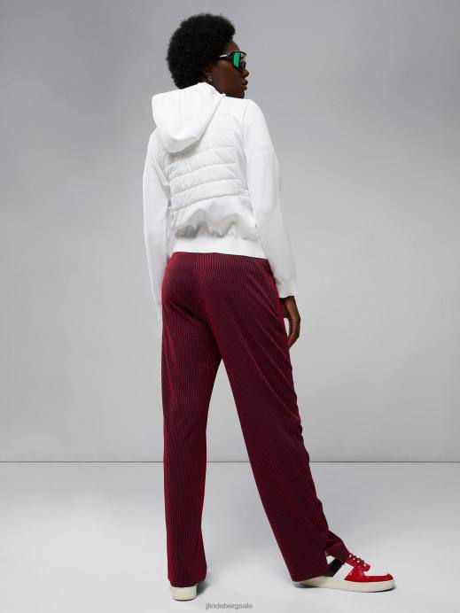 Women J.Lindeberg White Keisha Hybrid Hooded Jacket Clothing 8R622857