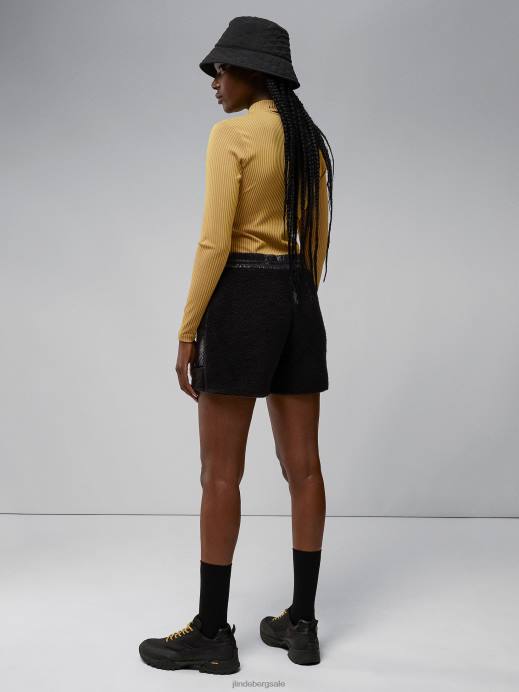 Women J.Lindeberg Black Vega Pile Shorts Clothing 8R622790