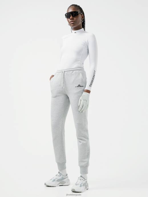 Women J.Lindeberg Stone Grey Melange Alpha Pant Clothing 8R622794