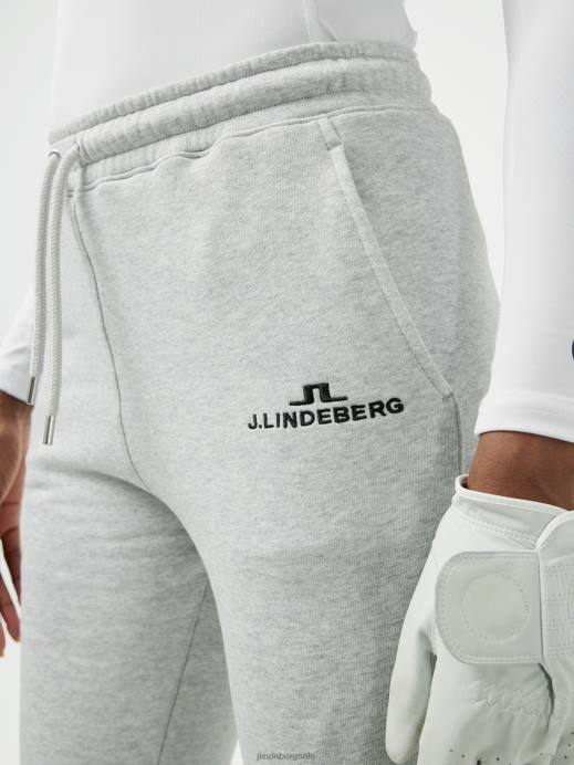 Women J.Lindeberg Stone Grey Melange Alpha Pant Clothing 8R622794