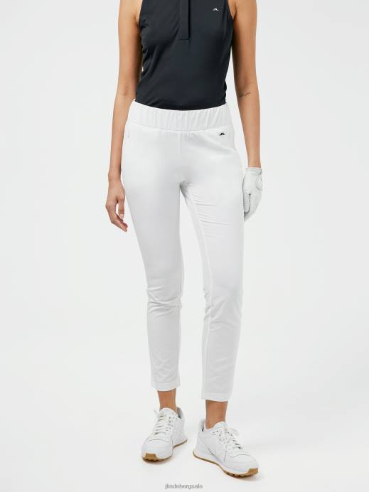 Women J.Lindeberg White Nea Pull On Golf Pant Clothing 8R622797