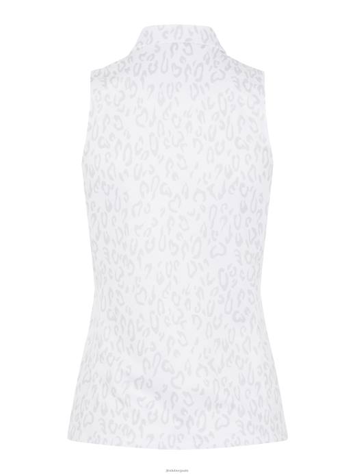 Women J.Lindeberg Animal Grey Print Dena Printed Golf Polo Clothing 8R622647