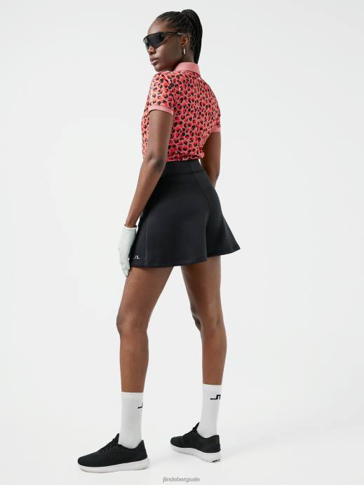 Women J.Lindeberg Faded Rose Animal Tour Tech Print Golf Polo Clothing 8R622620