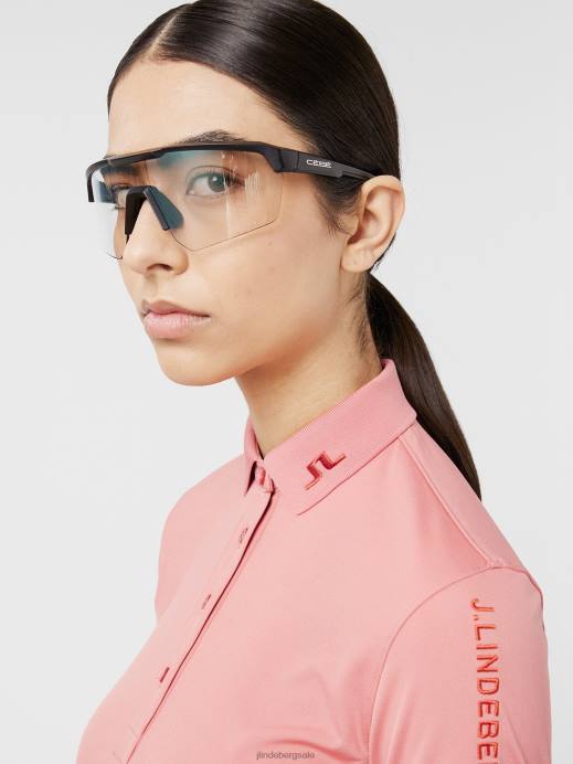 Women J.Lindeberg Faded Rose Tour Tech Golf Polo Clothing 8R622614