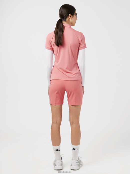Women J.Lindeberg Faded Rose Tour Tech Golf Polo Clothing 8R622614