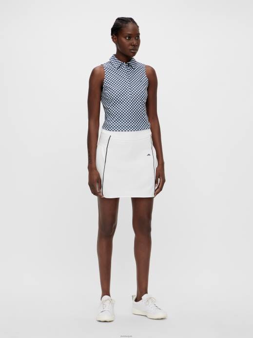 Women J.Lindeberg Gingham Print Dena Printed Golf Polo Clothing 8R622648