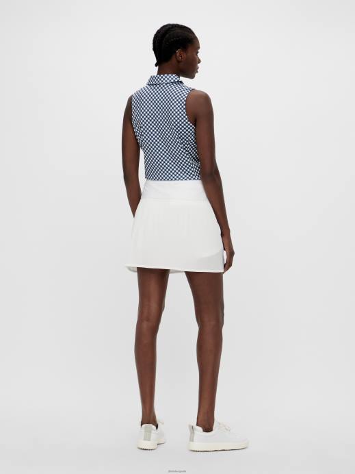 Women J.Lindeberg Gingham Print Dena Printed Golf Polo Clothing 8R622648