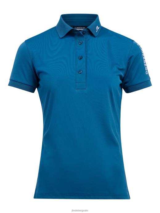 Women J.Lindeberg Moroccan Blue Tour Tech Golf Polo Clothing 8R622615