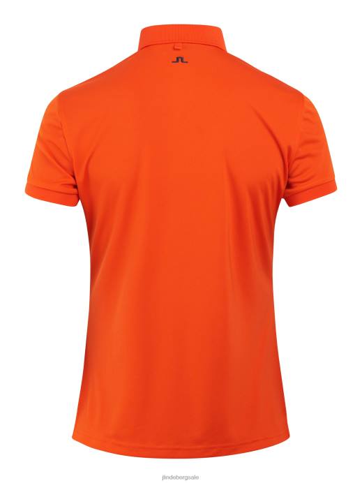 Women J.Lindeberg Tangerine Tango Tour Tech Golf Polo Clothing 8R622616