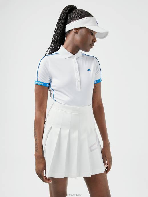 Women J.Lindeberg White Damai Golf Polo Clothing 8R622606