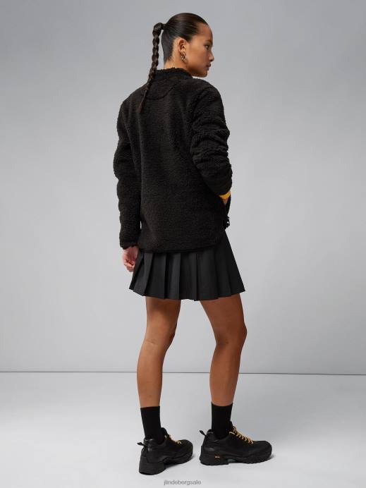 Women J.Lindeberg Black Patricia Pile Fleece Jacket Clothing 8R622814