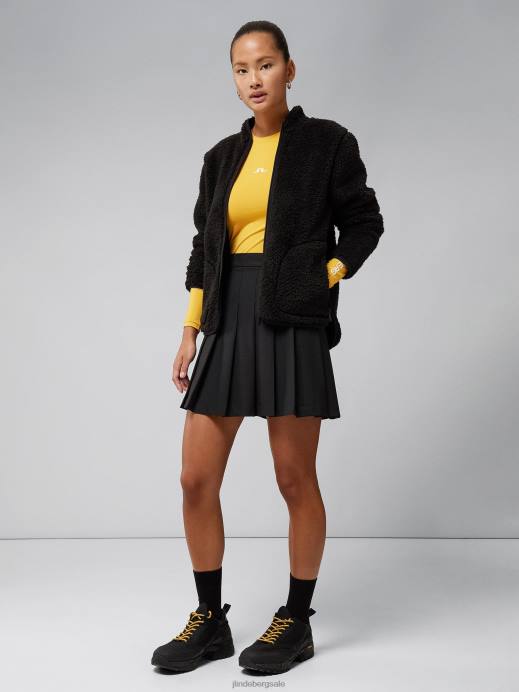 Women J.Lindeberg Black Patricia Pile Fleece Jacket Clothing 8R622814