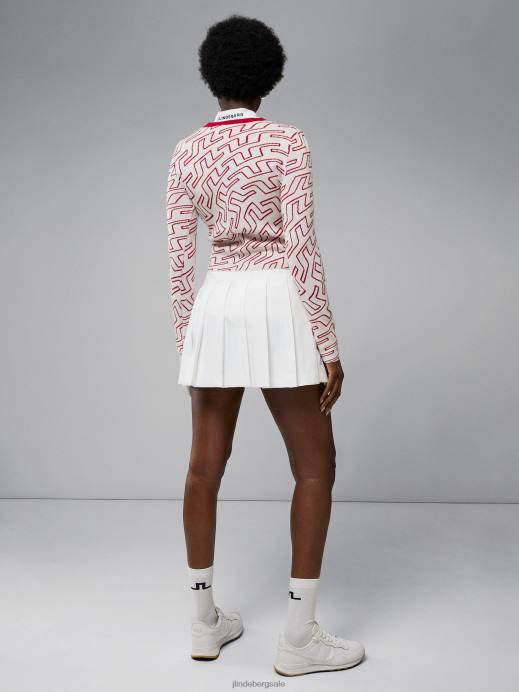 Women J.Lindeberg Bridge Swirl White Odessa Cardigan Clothing 8R622829