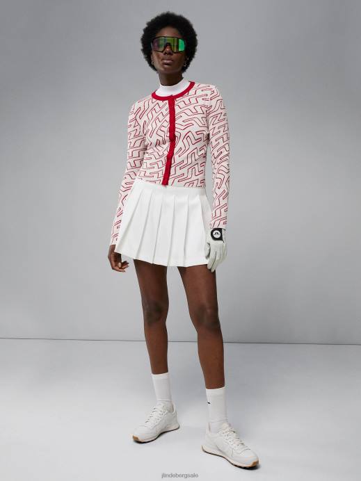 Women J.Lindeberg Bridge Swirl White Odessa Cardigan Clothing 8R622829