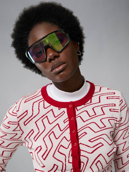 Women J.Lindeberg Bridge Swirl White Odessa Cardigan Clothing 8R622829