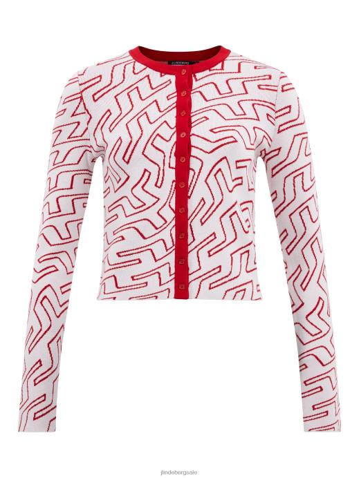 Women J.Lindeberg Bridge Swirl White Odessa Cardigan Clothing 8R622829