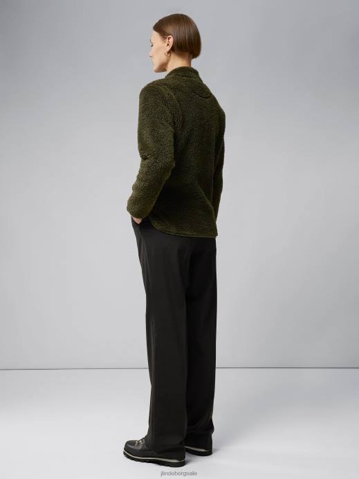Women J.Lindeberg Forest Green Patricia Pile Fleece Jacket Clothing 8R622815