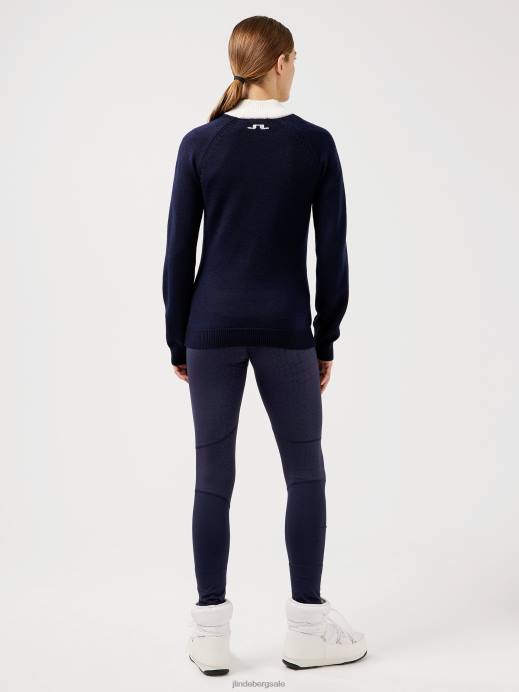 Women J.Lindeberg Navy Ada Knitted Ski Sweater Clothing 8R622839