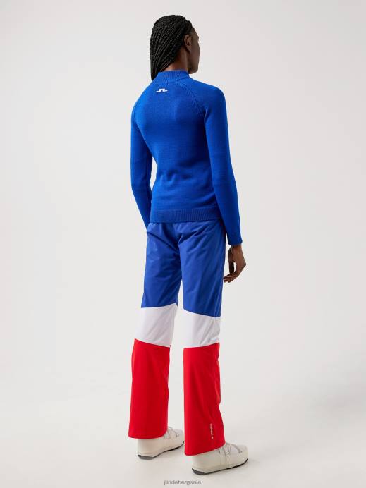 Women J.Lindeberg Spectrum Blue Ada Knitted Ski Sweater Clothing 8R622838