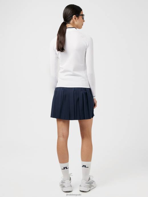 Women J.Lindeberg White Alma Golf Sweater Clothing 8R622836