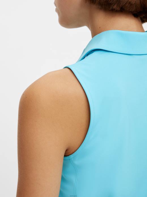 Women J.Lindeberg Beach Blue Dena Sleeveless Golf Top Clothing 8R622650