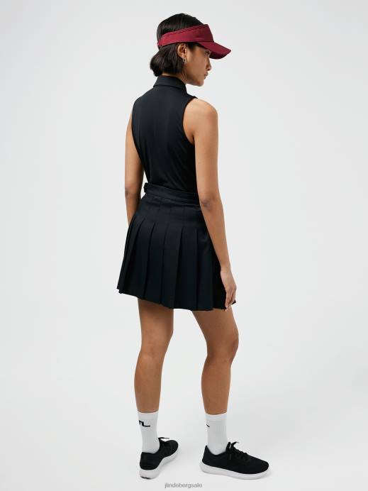 Women J.Lindeberg Black Dena Sleeveless Golf Top Clothing 8R622626