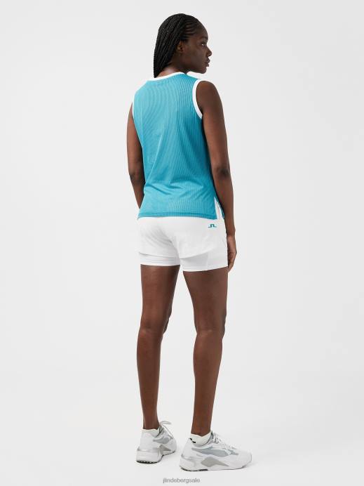 Women J.Lindeberg Enamel Blue Marion Mesh Top Clothing 8R622597