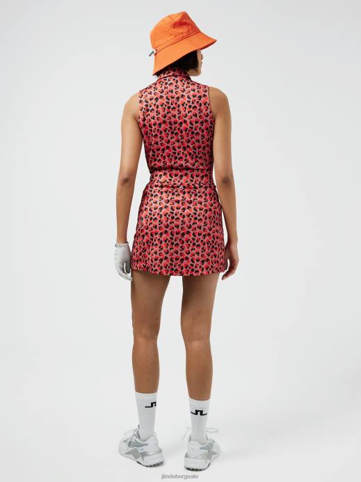 Women J.Lindeberg Faded Rose Animal Dena Print Sleeveless Golf Top Clothing 8R622622