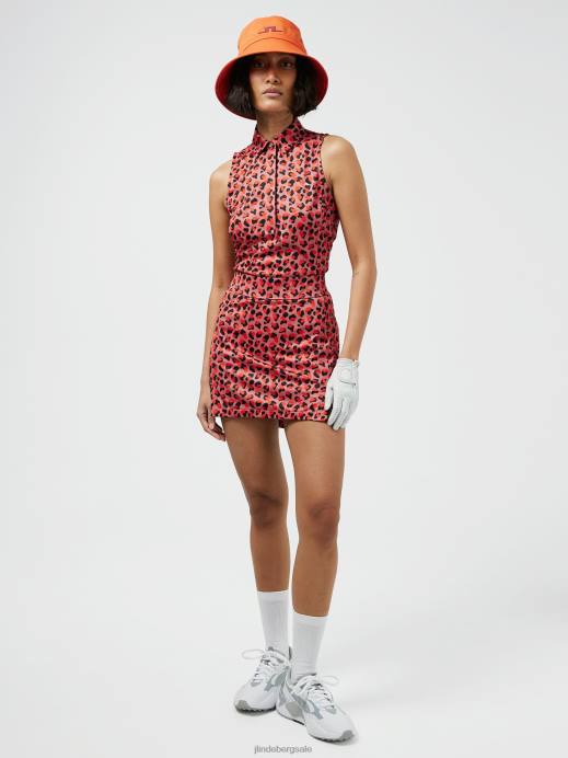 Women J.Lindeberg Faded Rose Animal Dena Print Sleeveless Golf Top Clothing 8R622622