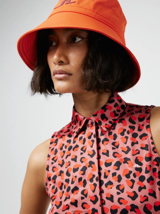 Women J.Lindeberg Faded Rose Animal Dena Print Sleeveless Golf Top Clothing 8R622622