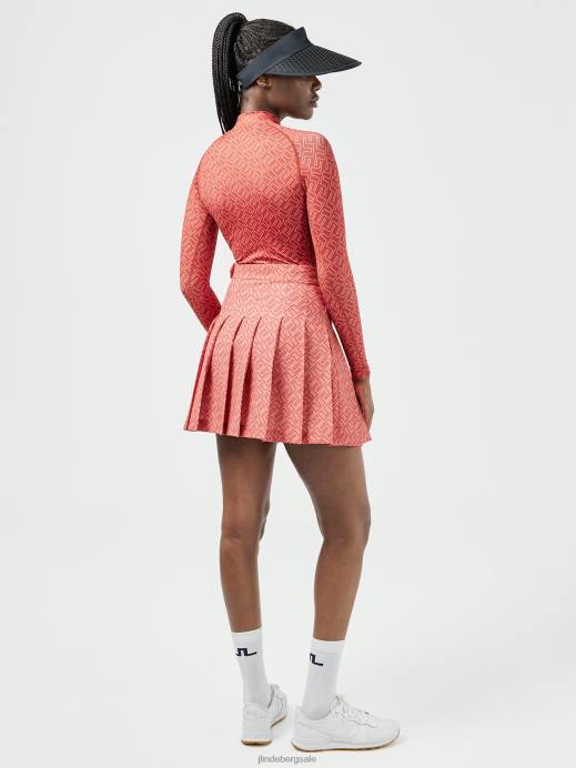 Women J.Lindeberg Faded Rose Bridge Monogram Asa Print Compression Top Clothing 8R622630